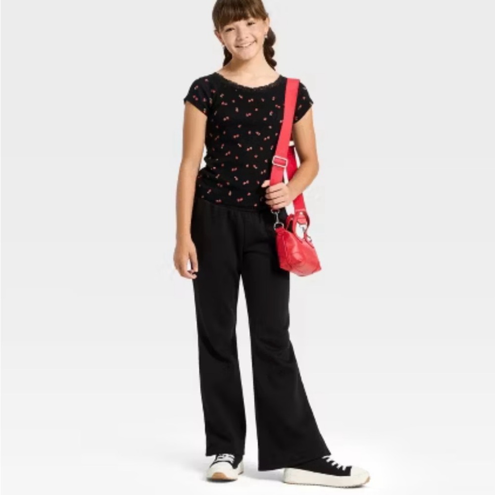Art Class Girl’s Sweatpants - Black Fleece Flare leg Sz M (8)